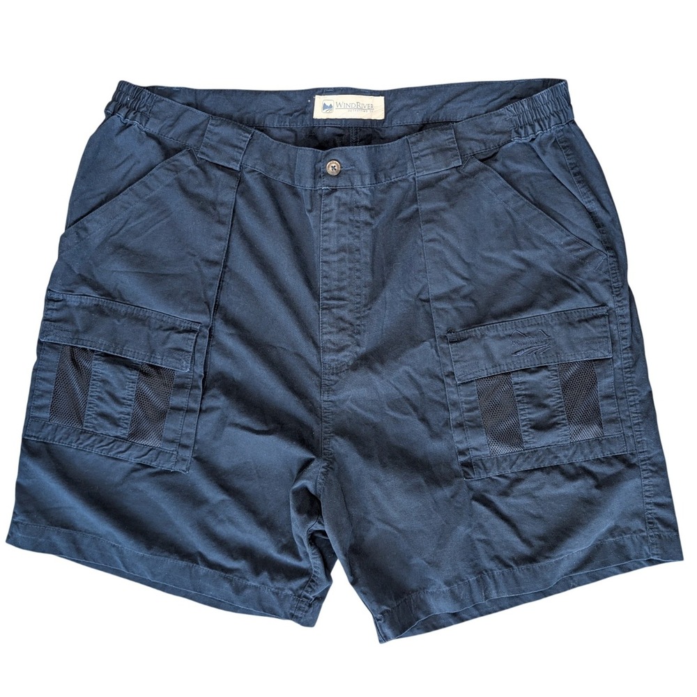 Wind River 44W Navy Blue Big & Tall Cargo Shorts 100% Cotton Summer